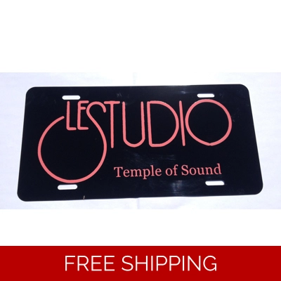 Le Studio License Plates Black Pink Logo TOS